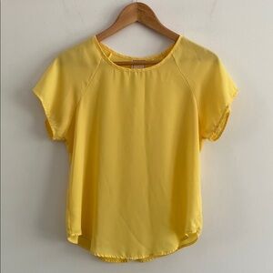 Meraki Yellow Cuffed Sleeve Relaxed Blouse
